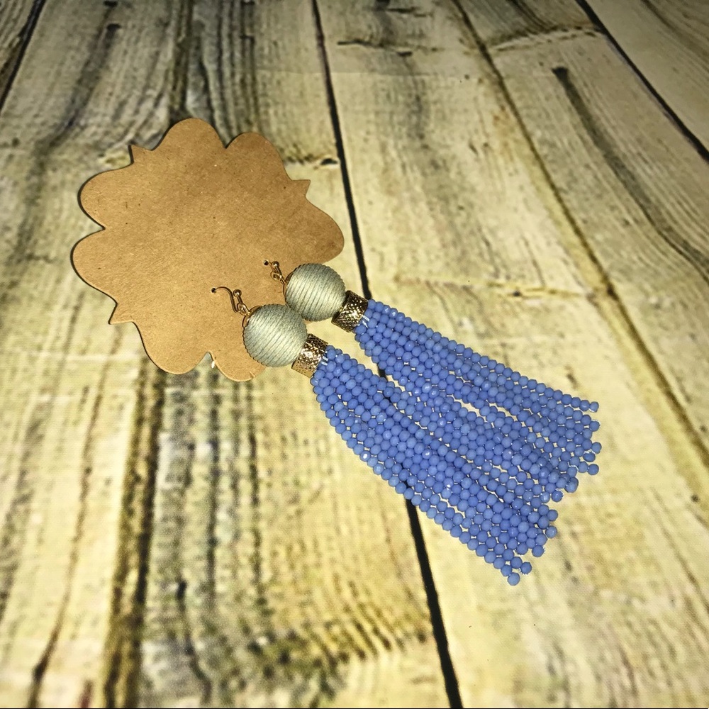 Baby Blue Tassel Earrings!